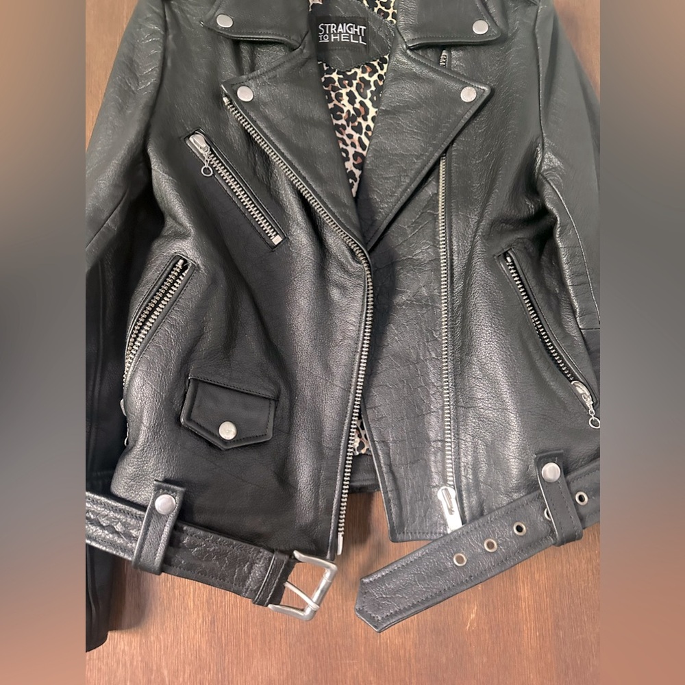 Straight to Hell Commando Leather Jacket Chrome